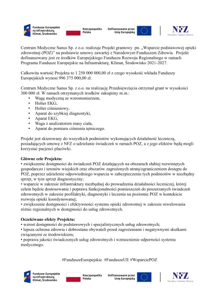 Wsparcie podstawowej opieki zdrowotnej (POZ)