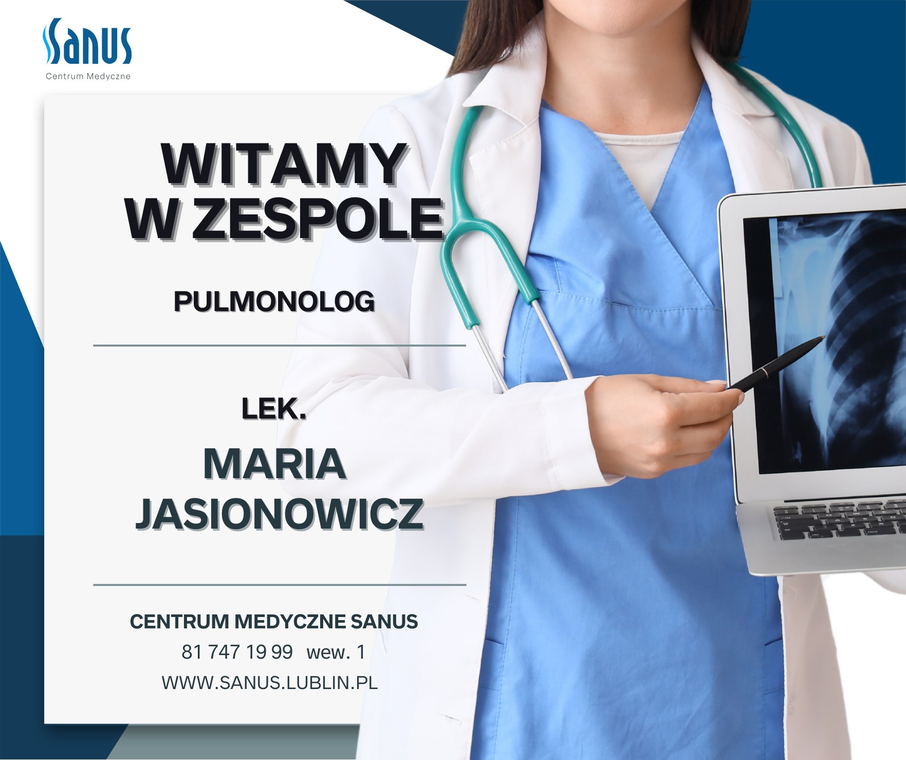 Witamy w zespole – lek. Maria Jasionowicz