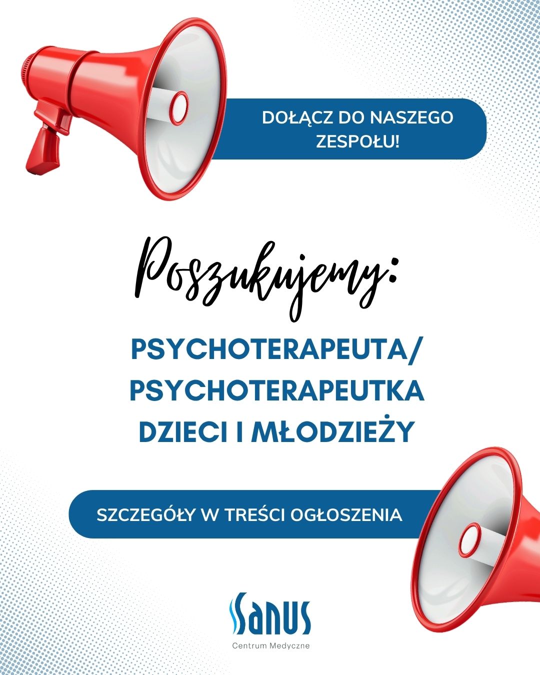 Rekrutacja – psychoterapeuta/psychoterapeutka dzieci i młodzieży.