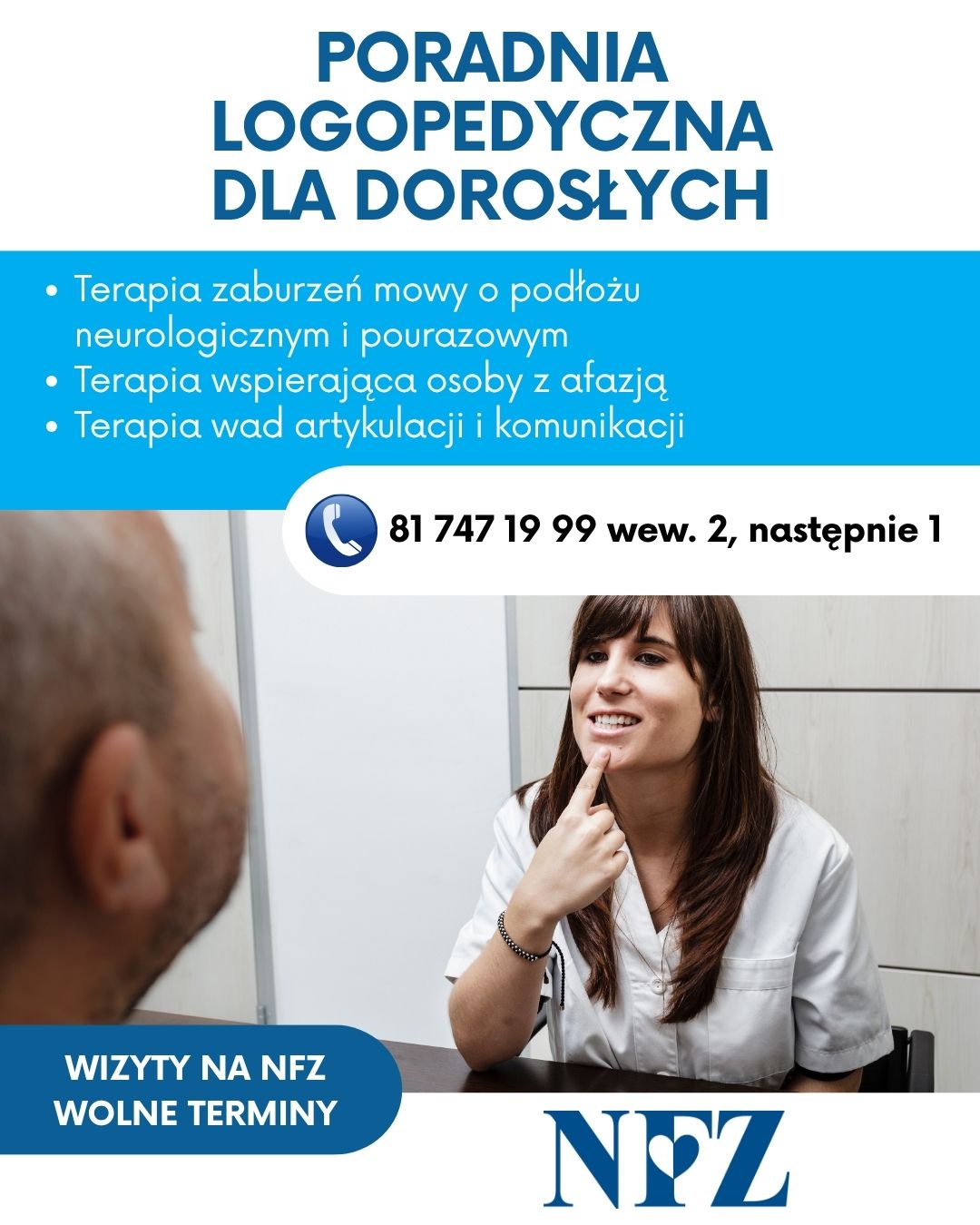 Poradnia logopedyczna dla dorosłych w ramach NFZ